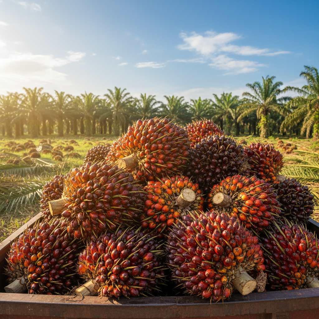 Palm oil showing rich golden color for food processing
