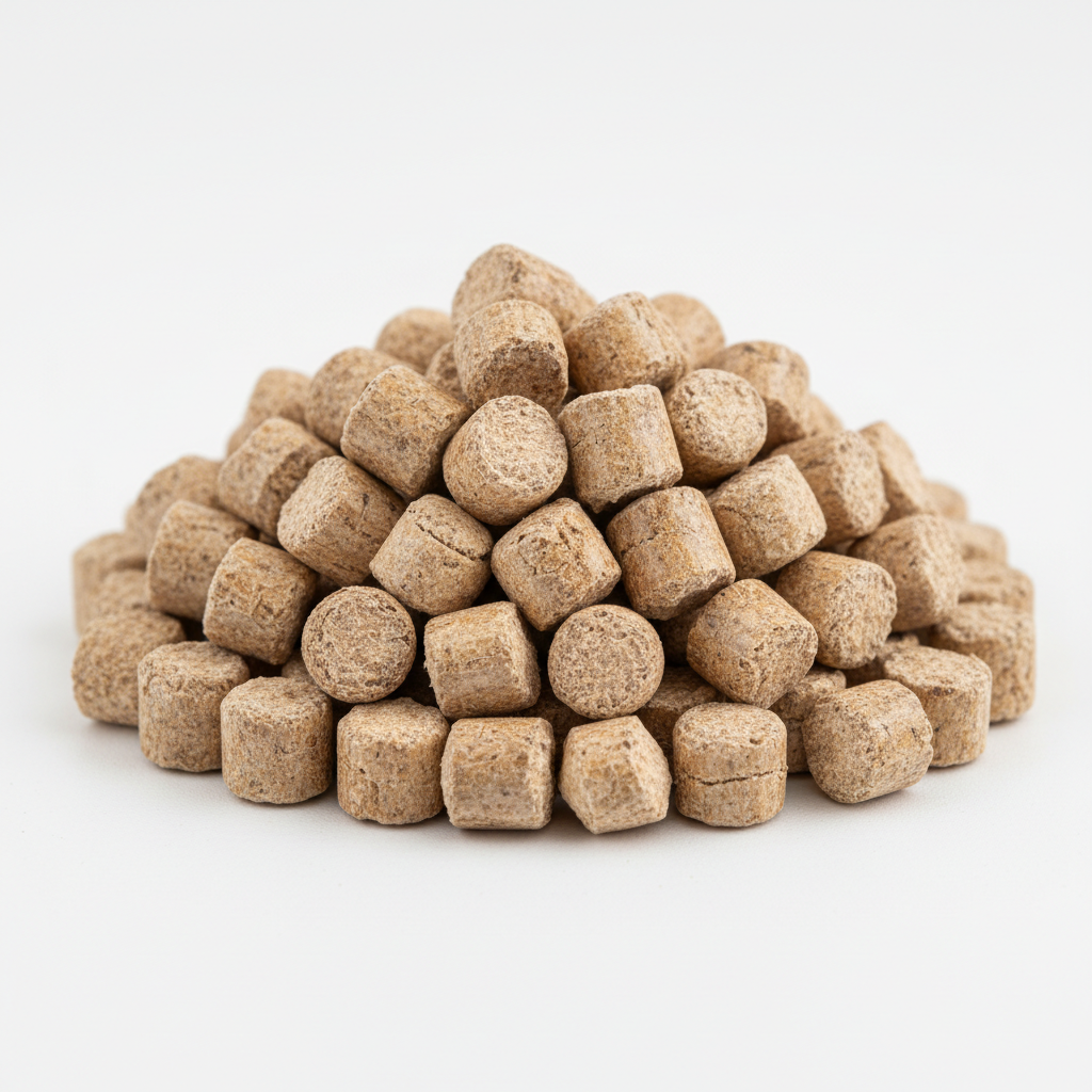 Softwood pellets showing easy-ignition heating fuel