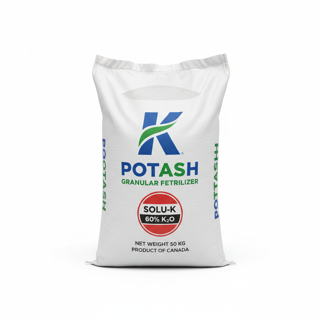 Potash fertilizer showing potassium for crop quality