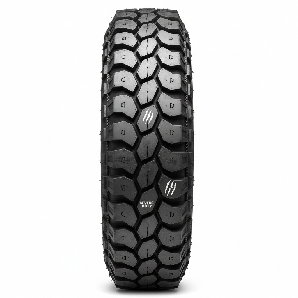 Truck tire 11R22.5 showing heavy-duty commercial vehicle tire