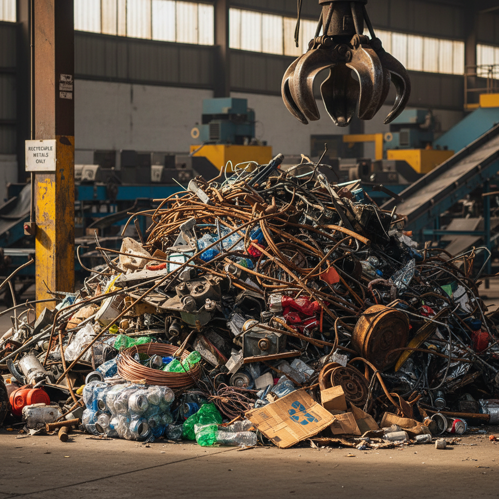 Iron scrap metal pieces showing recyclable materials