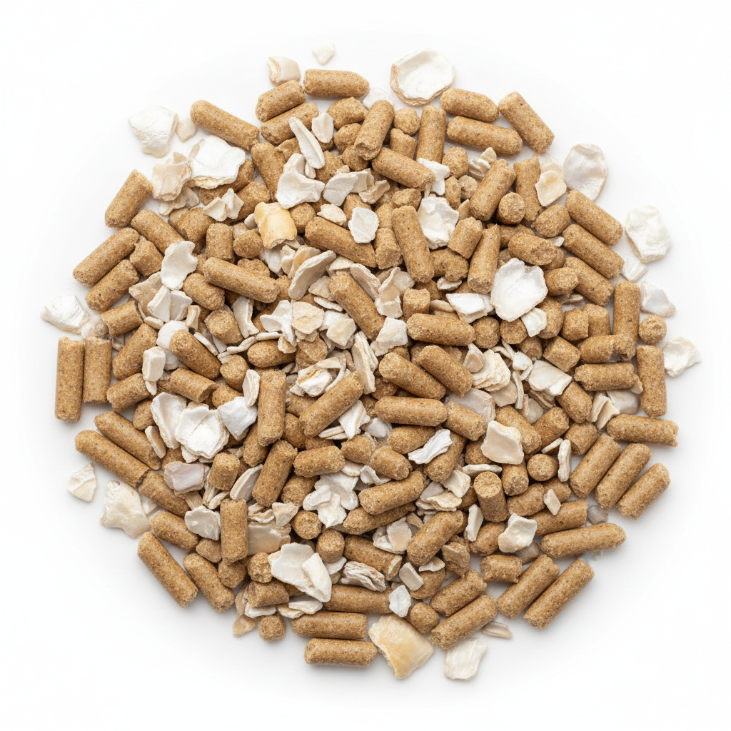 Poultry feed mix showing nutrition for chickens and birds