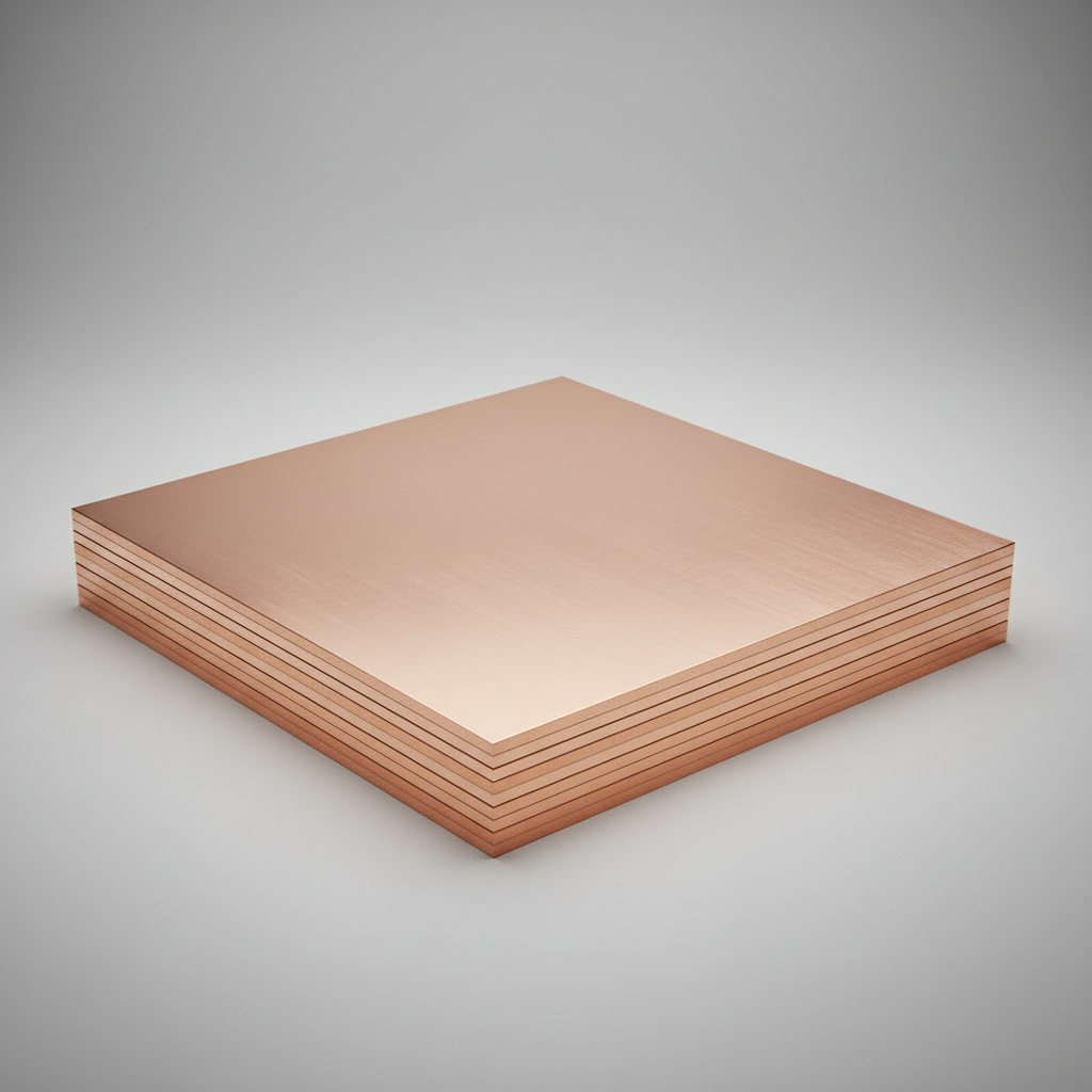 Copper cathodes showing high-purity electrolytic copper sheets